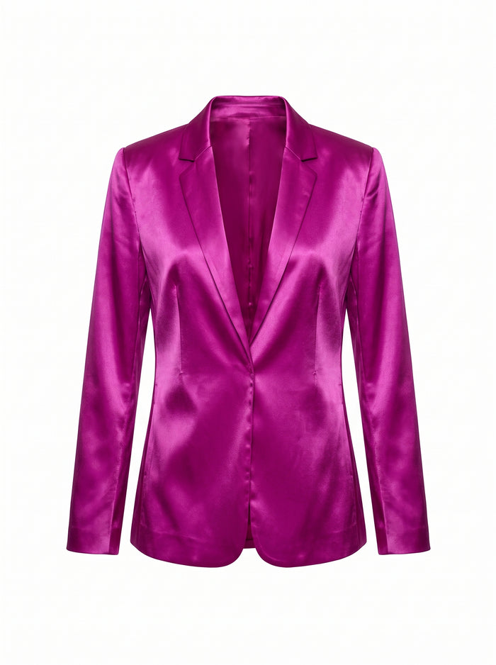 Vibrant Fuchsia Satin Blazer