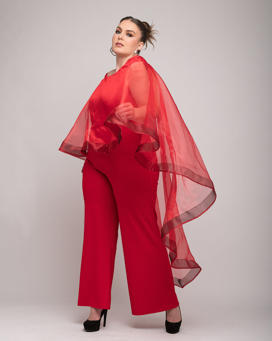 Red Cape Jumpsuit