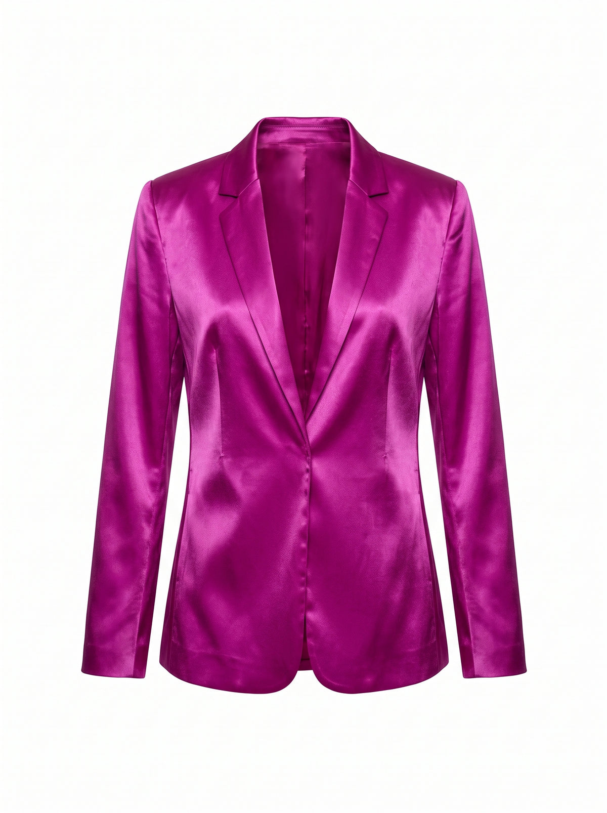 Vibrant Fuchsia Satin Blazer