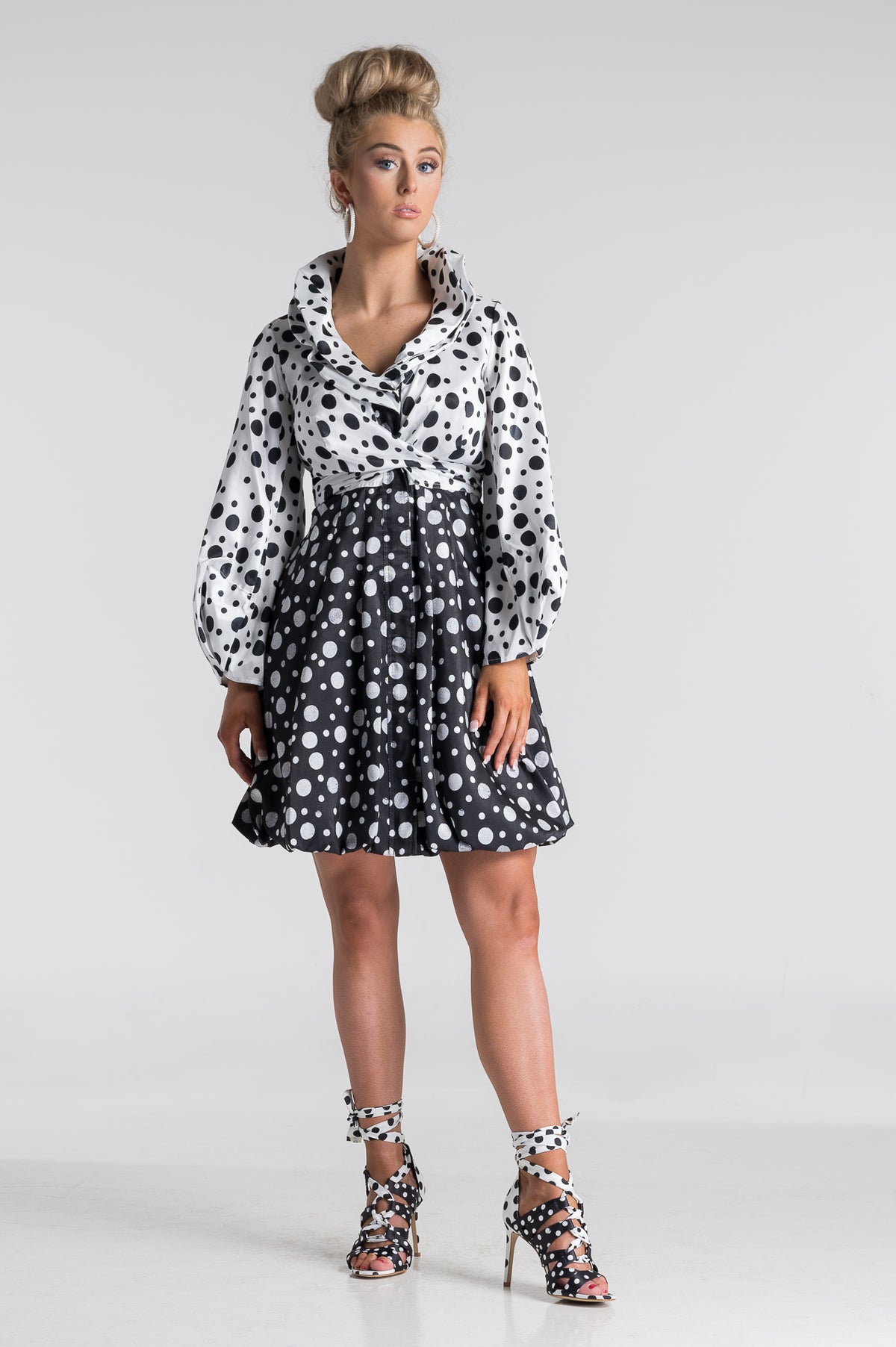 Samuel Dong Runway Print Bubble Dress.